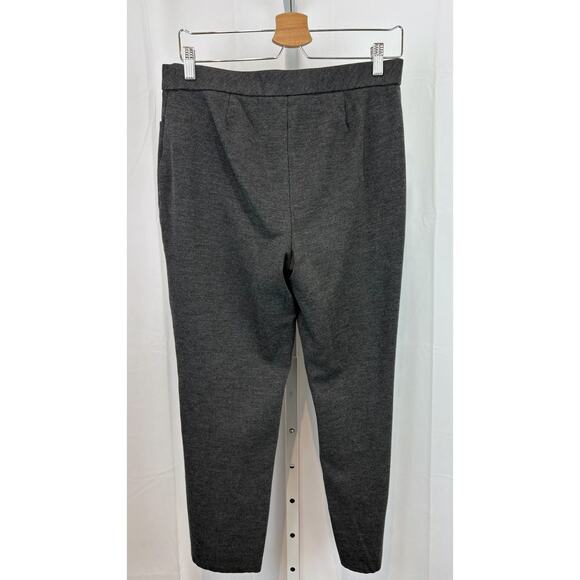 J. JILL Petite M PM Ponte Slim Leg Pants Elastic Waist Flat Front Heather Gray - Picture 3 of 7